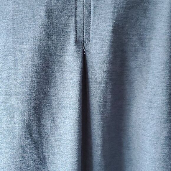 APANA YOGA QUARTER ZIP TOP VARIEGATED HEATHERED BLUE SIZE MEDIUM BACK VENT SLITS - Picture 8 of 9